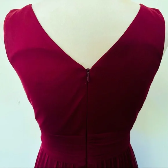 NWOT Melrose Bridal Burgundy Wine Sleeveless Empire Waist Bridesmaid Dress - Picture 9 of 12
